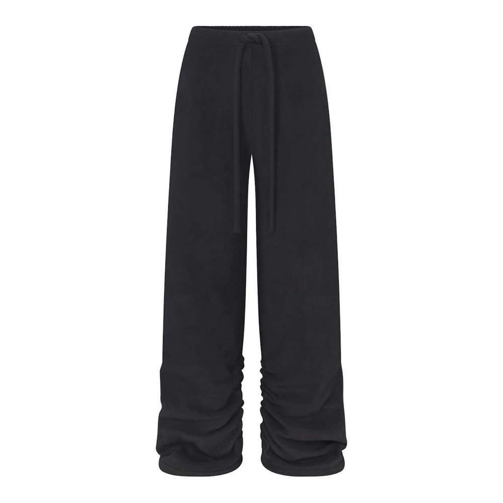 NEW SKIMS FLEECE LOUNGE OVERSIZED STACKED PANTS IN STORM S - Picture 5 of 8